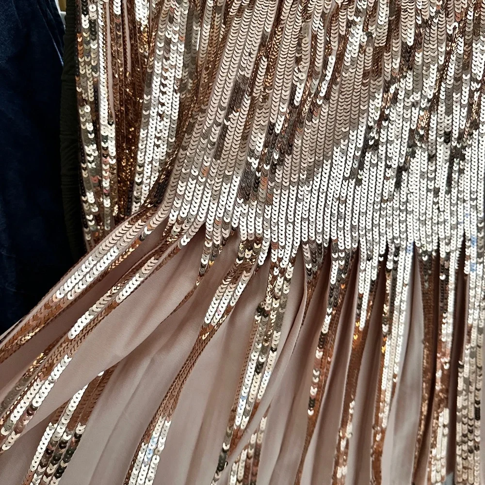 Anthropologie ‘Bea’ Rose Gold Sequin Pleated Skirt NWT! - Picture 3 of 9